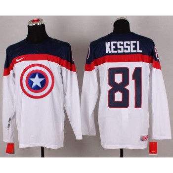 Olympic Team USA #81 Phil Kessel White Captain America Fashion Stitched NHL Jersey Olympic Team USA #81 Phil Kessel White Captain America Fashion Stitched NHL Jersey