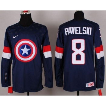 Olympic Team USA #8 Joe Pavelski Navy Blue Captain America Fashion Stitched NHL Jersey Olympic Team USA #8 Joe Pavelski Navy Blue Captain America Fashion Stitched NHL Jersey