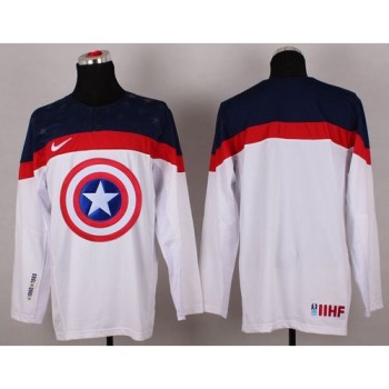 Olympic Team USA Blank White Captain America Fashion Stitched NHL Jersey Olympic Team USA Blank White Captain America Fashion Stitched NHL Jersey