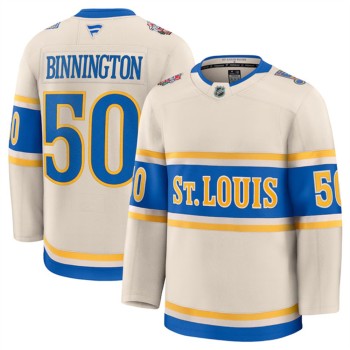 Youth St. Louis Blues #50 Jordan Binnington Cream 2024-25 Winter Classic Stitched Hockey Jersey