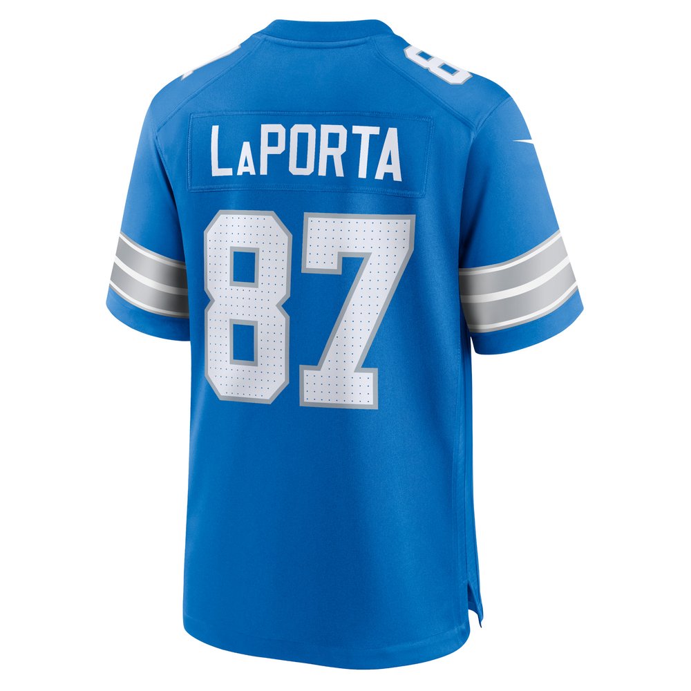Men's Detroit Lions #87 Sam LaPorta Blue Game Jersey