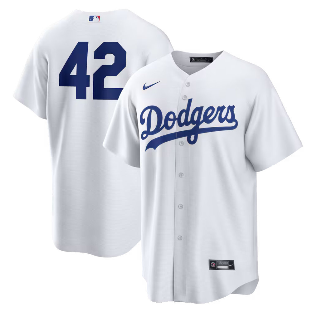 Men's Los Angeles Dodgers #42 Jackie Robinson Nike White Home 2026 Jackie Robinson Day Replica Jersey Men's Los Angeles Dodgers #42 Jackie Robinson Nike White Home 2026 Jackie Robinson Day Replica Jersey