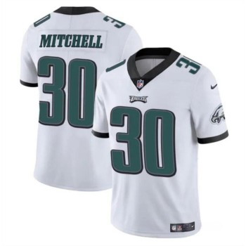 Men's Philadelphia Eagles #30 Quinyon Mitchell White 2024 Draft Vapor Untouchable Limited Stitched Football Jersey Men's Philadelphia Eagles #30 Quinyon Mitchell White 2024 Draft Vapor Untouchable Limited Stitched Football Jersey