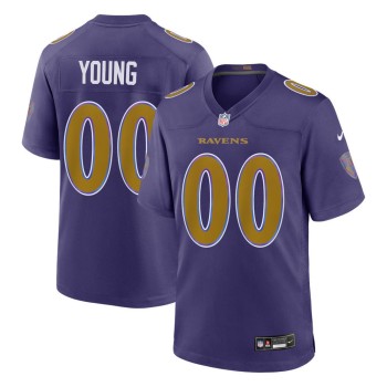 Men's Baltimore Ravens Zion Young Purple 2026 NFL Draft Game Jersey Men's Baltimore Ravens Zion Young Purple 2026 NFL Draft Game Jersey