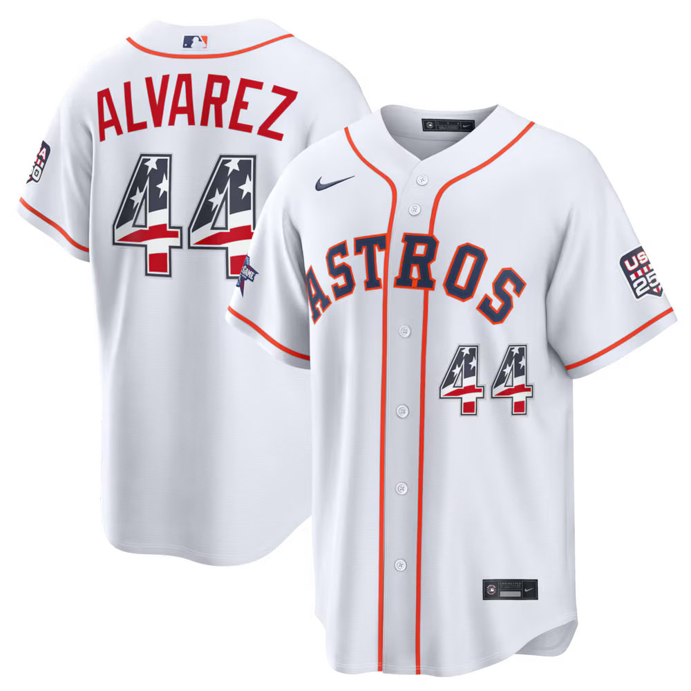 Men's Houston Astros #44 Yordan Alvarez Nike White 2026 All-Star Edition Stars & Stripes Stadium Jersey Men's Houston Astros #44 Yordan Alvarez Nike White 2026 All-Star Edition Stars & Stripes Stadium Jersey