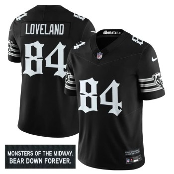 Men's Chicago Bears #84 Colston Loveland Black 'Gothic Monsters Edition' Vapor F.U.S.E. Limited Jersey Men's Chicago Bears #84 Colston Loveland Black 'Gothic Monsters Edition' Vapor F.U.S.E. Limited Jersey