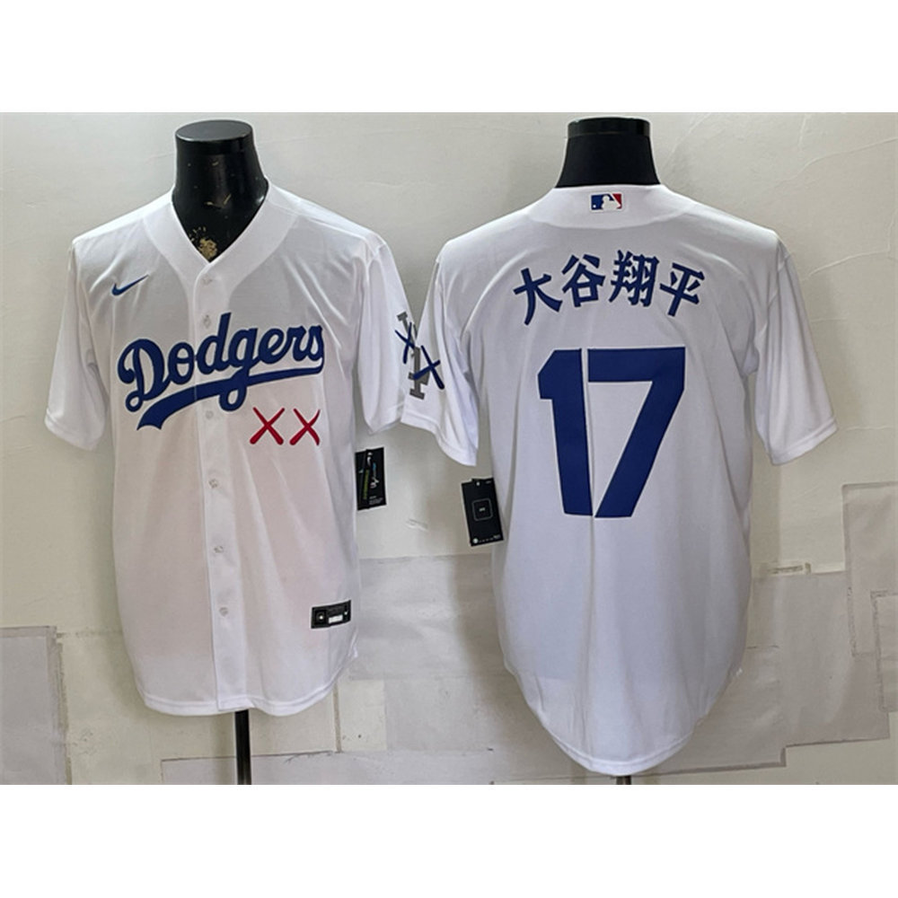 Men's Los Angeles Dodgers x KAWS #17 Shohei Ohtani White Vapor Premier Limited Baseball Jersey