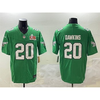 Men's Philadelphia Eagles #20 Brian Dawkins Green 2025 Super Bowl LIX Patch F.U.S.E. Throwback Vapor Untouchable Limited Stitched Football Jersey Men's Philadelphia Eagles #20 Brian Dawkins Green 2025 Super Bowl LIX Patch F.U.S.E. Throwback Vapor Untouchable Limited Stitched Football Jersey