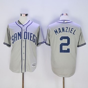 Padres #2 Johnny Manziel Grey New Cool Base Stitched MLB Jersey Padres #2 Johnny Manziel Grey New Cool Base Stitched MLB Jersey