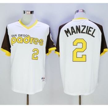 Padres #2 Johnny Manziel White 1978 Turn Back The Clock Stitched MLB Jersey Padres #2 Johnny Manziel White 1978 Turn Back The Clock Stitched MLB Jersey