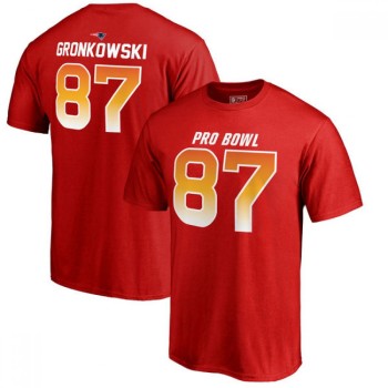 Patriots #87 Rob Gronkowski AFC Pro Line 2018 NFL Pro Bowl Red T-Shirt Patriots #87 Rob Gronkowski AFC Pro Line 2018 NFL Pro Bowl Red T-Shirt