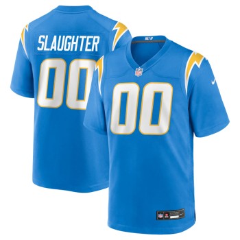 Men's Los Angeles Chargers Jake Slaughter Blue 2026 NFL Draft Game Jersey Men's Los Angeles Chargers Jake Slaughter Blue 2026 NFL Draft Game Jersey