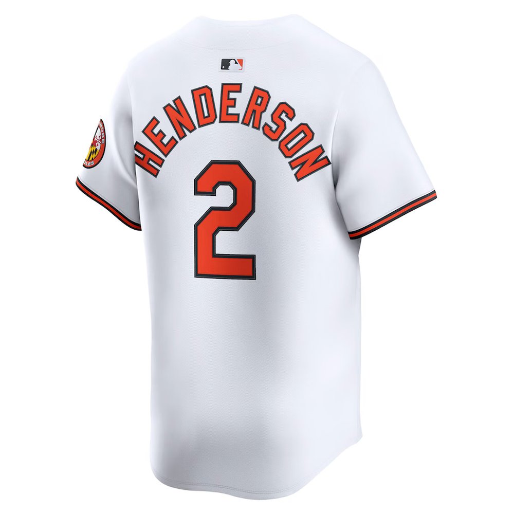 Men's Baltimore Orioles #2 Gunnar Henderson White Home Limited Player Jersey