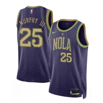 Men's New Orleans Pelicans #25 Trey Murphy III Purple 2024-25 City Ediiton Stitched Basketball Jersey