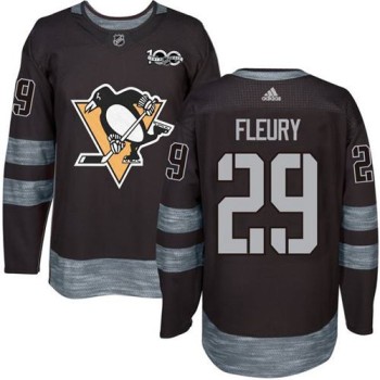 Penguins #29 Andre Fleury Black 1917-2017 100th Anniversary Stitched NHL Jersey Penguins #29 Andre Fleury Black 1917-2017 100th Anniversary Stitched NHL Jersey