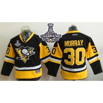 Penguins #30 Matt Murray Black Alternate 2016 Stanley Cup Champions Stitched Youth NHL Jersey