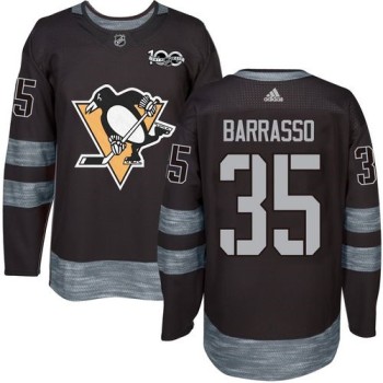 Penguins #35 Tom Barrasso Black 1917-2017 100th Anniversary Stitched NHL Jersey Penguins #35 Tom Barrasso Black 1917-2017 100th Anniversary Stitched NHL Jersey