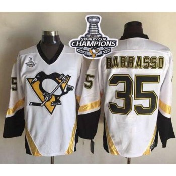 Penguins #35 Tom Barrasso White CCM Throwback 2016 Stanley Cup Champions Stitched NHL Jersey Penguins #35 Tom Barrasso White CCM Throwback 2016 Stanley Cup Champions Stitched NHL Jersey