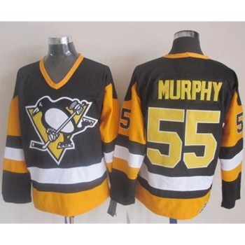 Penguins #55 Larry Murphy Black CCM Throwback Stitched NHL Jersey Penguins #55 Larry Murphy Black CCM Throwback Stitched NHL Jersey