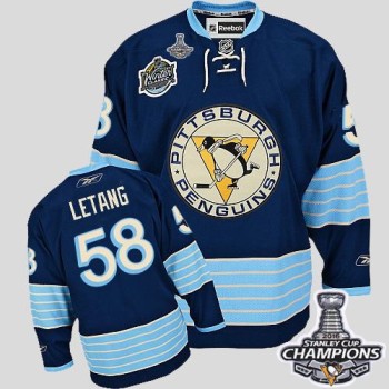 Penguins #58 Kris Letang 2011 Winter Classic Vintage Dark Blue 2016 Stanley Cup Champions Stitched NHL Jersey Penguins #58 Kris Letang 2011 Winter Classic Vintage Dark Blue 2016 Stanley Cup Champions Stitched NHL Jersey