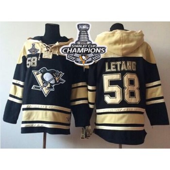 Penguins #58 Kris Letang Black Sawyer Hooded Sweatshirt 2016 Stanley Cup Champions Stitched NHL Jersey Penguins #58 Kris Letang Black Sawyer Hooded Sweatshirt 2016 Stanley Cup Champions Stitched NHL Jersey
