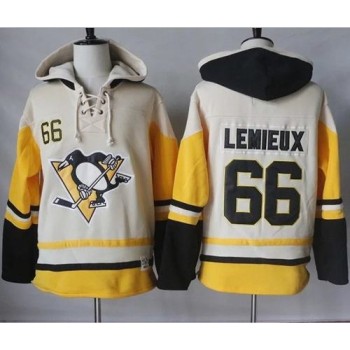 Penguins #66 Mario Lemieux Cream/Gold Sawyer Hooded Sweatshirt Stitched NHL Jersey Penguins #66 Mario Lemieux Cream/Gold Sawyer Hooded Sweatshirt Stitched NHL Jersey