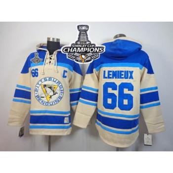 Penguins #66 Mario Lemieux Cream Sawyer Hooded Sweatshirt 2016 Stanley Cup Champions Stitched NHL Jersey Penguins #66 Mario Lemieux Cream Sawyer Hooded Sweatshirt 2016 Stanley Cup Champions Stitched NHL Jersey