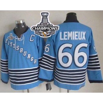 Penguins #66 Mario Lemieux Light Blue CCM Throwback 2016 Stanley Cup Champions Stitched NHL Jersey Penguins #66 Mario Lemieux Light Blue CCM Throwback 2016 Stanley Cup Champions Stitched NHL Jersey
