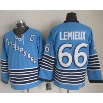 Penguins #66 Mario Lemieux Light Blue CCM Throwback Stitched NHL Jersey Penguins #66 Mario Lemieux Light Blue CCM Throwback Stitched NHL Jersey