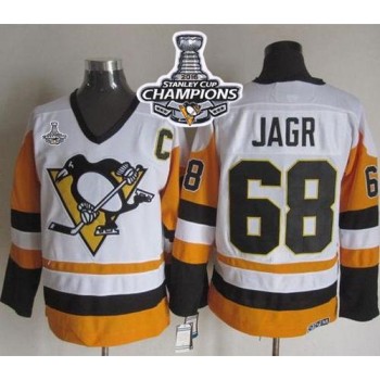 Penguins #68 Jaromir Jagr White/Black CCM Throwback 2016 Stanley Cup Champions Stitched NHL Jersey Penguins #68 Jaromir Jagr White/Black CCM Throwback 2016 Stanley Cup Champions Stitched NHL Jersey