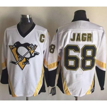 Penguins #68 Jaromir Jagr White CCM Throwback Stitched NHL Jersey Penguins #68 Jaromir Jagr White CCM Throwback Stitched NHL Jersey