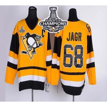 Penguins #68 Jaromir Jagr Yellow CCM Throwback 2016 Stanley Cup Champions Stitched NHL Jersey Penguins #68 Jaromir Jagr Yellow CCM Throwback 2016 Stanley Cup Champions Stitched NHL Jersey