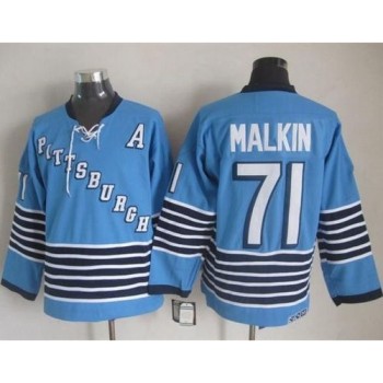 Penguins #71 Evgeni Malkin Light Blue CCM Throwback Stitched NHL Jersey