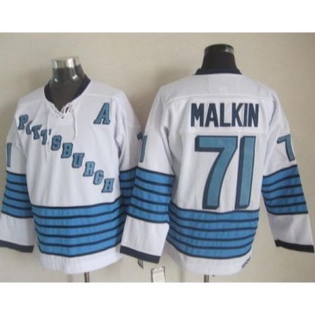 Penguins #71 Evgeni Malkin White/Light Blue CCM Throwback Stitched NHL Jersey Penguins #71 Evgeni Malkin White/Light Blue CCM Throwback Stitched NHL Jersey