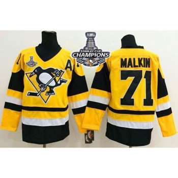 Penguins #71 Evgeni Malkin Yellow Throwback 2016 Stanley Cup Champions Stitched NHL Jersey Penguins #71 Evgeni Malkin Yellow Throwback 2016 Stanley Cup Champions Stitched NHL Jersey