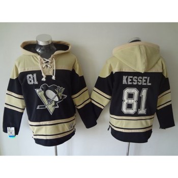 Penguins #81 Phil Kessel Black Sawyer Hooded Sweatshirt Stitched NHL Jersey