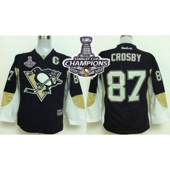 Penguins #87 Sidney Crosby Black 2016 Stanley Cup Champions Stitched Youth NHL Jersey Penguins #87 Sidney Crosby Black 2016 Stanley Cup Champions Stitched Youth NHL Jersey