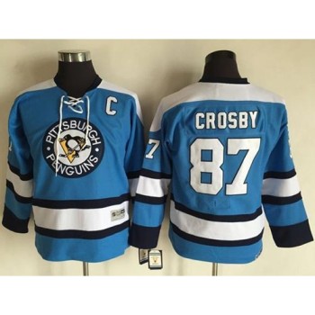 Penguins #87 Sidney Crosby Blue CCM Throwback Stitched Youth NHL Jersey Penguins #87 Sidney Crosby Blue CCM Throwback Stitched Youth NHL Jersey