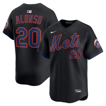 Men's New York Mets #20 Pete Alonso Black Alternate 2025 Limited Stitched Jersey Men's New York Mets #20 Pete Alonso Black Alternate 2025 Limited Stitched Jersey