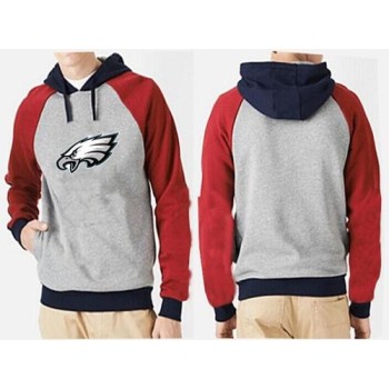 Philadelphia Eagles Logo Pullover Hoodie Grey & Red Philadelphia Eagles Logo Pullover Hoodie Grey & Red