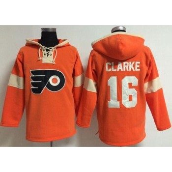 Philadelphia Flyers #16 Bobby Clarke Orange Pullover NHL Hoodie Philadelphia Flyers #16 Bobby Clarke Orange Pullover NHL Hoodie