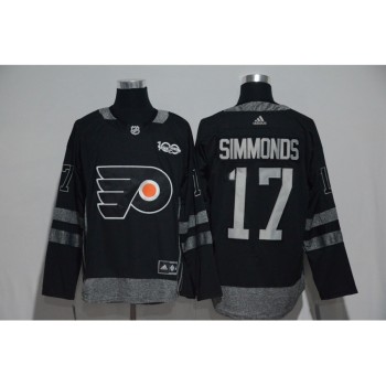 Philadelphia Flyers #17 Wayne Simmonds Black Men's 1917-2017 100th Anniversary Stitched NHL Jersey Philadelphia Flyers #17 Wayne Simmonds Black Men's 1917-2017 100th Anniversary Stitched NHL Jersey