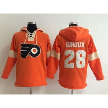 Philadelphia Flyers #28 Claude Giroux Orange Pullover NHL Hoodie Philadelphia Flyers #28 Claude Giroux Orange Pullover NHL Hoodie