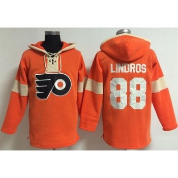 Philadelphia Flyers #88 Eric Lindros Orange Pullover NHL Hoodie Philadelphia Flyers #88 Eric Lindros Orange Pullover NHL Hoodie