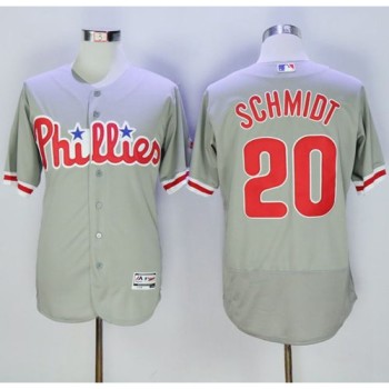 Phillies #20 Mike Schmidt Grey Flexbase Authentic Collection Stitched MLB Jersey Phillies #20 Mike Schmidt Grey Flexbase Authentic Collection Stitched MLB Jersey