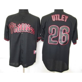 Phillies #26 Chase Utley Black Fashion Stitched MLB Jersey Phillies #26 Chase Utley Black Fashion Stitched MLB Jersey