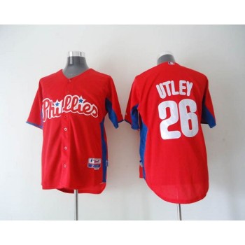 Phillies #26 Chase Utley Red 2011 Cool Base BP Stitched MLB Jersey Phillies #26 Chase Utley Red 2011 Cool Base BP Stitched MLB Jersey