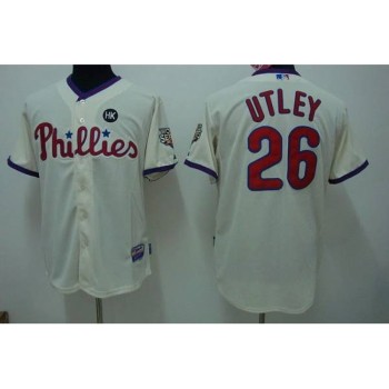 Phillies #26 Chase Utley Stitched Cream MLB Jersey Phillies #26 Chase Utley Stitched Cream MLB Jersey