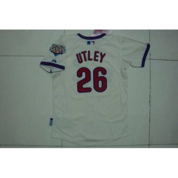 Phillies #26 Chase Utley Stitched Cream Youth MLB Jersey Phillies #26 Chase Utley Stitched Cream Youth MLB Jersey