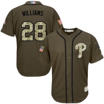 Phillies #28 Mitch Williams Green Salute to Service Stitched MLB Jersey Phillies #28 Mitch Williams Green Salute to Service Stitched MLB Jersey